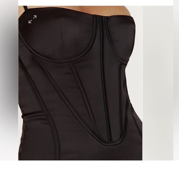 Meshki Bridget corset black satin mini dress - Picture 3 of 13